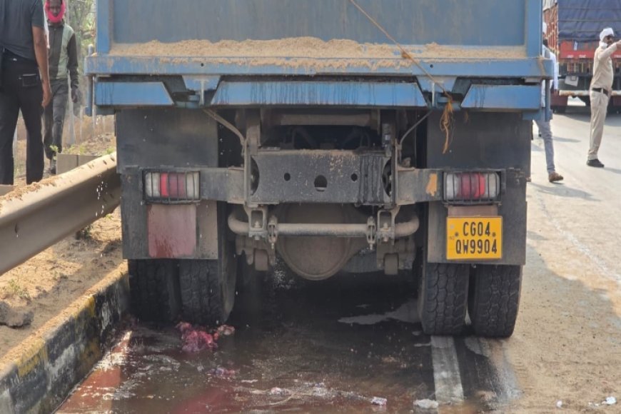 NH-53 पर दर्दनाक हादसा! रेत भरे हाईवा ने ससुर-दामाद को कुचला, मौके पर मौत, ड्राइवर फरार