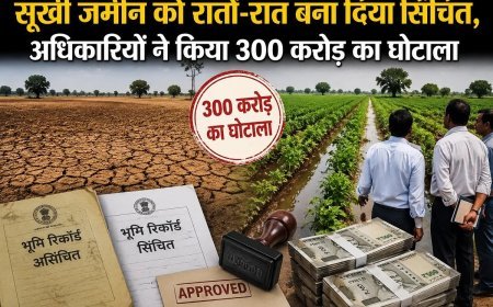 सूखी जमीन को रातों-रात बना दिया सिंचित, अधिकारियों ने किया 300 करोड़ का घोटाला