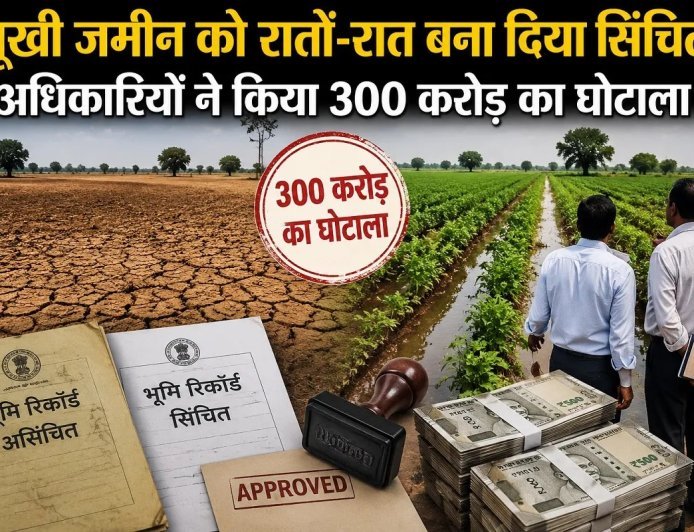 सूखी जमीन को रातों-रात बना दिया सिंचित, अधिकारियों ने किया 300 करोड़ का घोटाला
