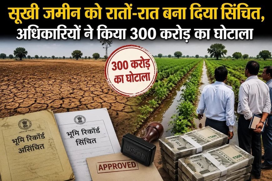 सूखी जमीन को रातों-रात बना दिया सिंचित, अधिकारियों ने किया 300 करोड़ का घोटाला