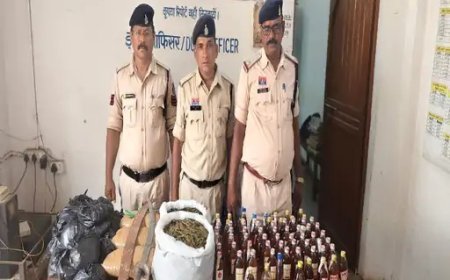 नशे के नेटवर्क पर पुलिस का शिकंजा, 12 किलो गांजा और 62 पौआ शराब जब्त
