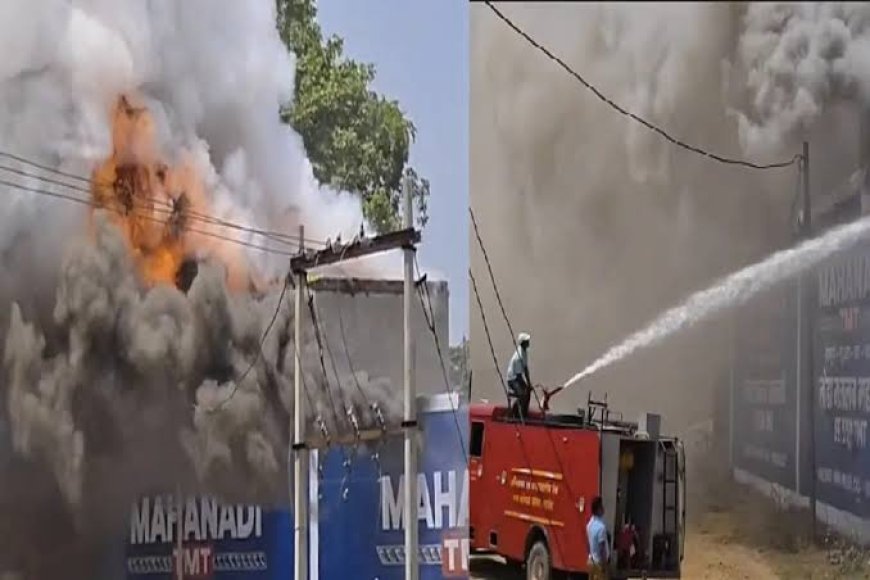 कटघोरा पटाखा गोदाम में भीषण आग, दमकल की 3 गाड़ियां मौके पर, धमाकों से दहला इलाका