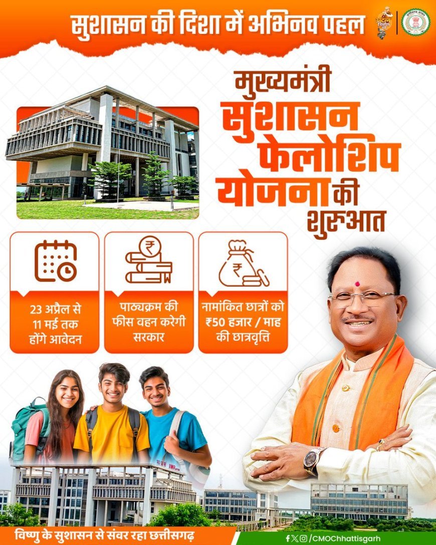 छत्तीसगढ़ सरकार की मुख्यमंत्री फेलोशिप योजना, दूसरे बैच के लिए आवेदन शुरू, MBA की डिग्री का मौका