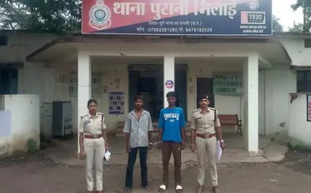 दुर्ग में पुलिस का शिकंजा: 5 बदमाश गिरफ्तार, चार धारदार हथियार जब्त