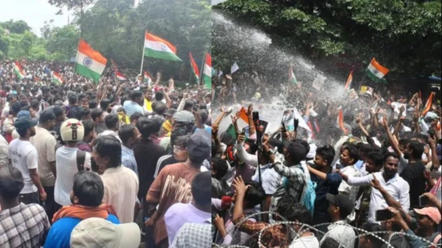 झारखंड में छात्र आंदोलन और उग्र, विधानसभा घेराव के दौरान सड़क पर डटे ABVP कार्यकर्ता