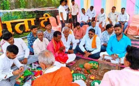 लालमैदान में नवरात्र उत्सव की तैयारियों का श्रीगणेश