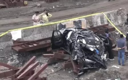 मरीन ड्राइव से लौटते समय दर्दनाक हादसा, फ्लाईओवर से गिरी BMW
