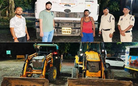 रेत माफिया पर कार्रवाई तेज, बम्हनीडीह में तीन हाईवा समेत पांच मशीनें जब्त
