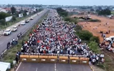 बकाया भुगतान और खाद नीति पर किसानों का प्रदर्शन, मंत्रालय कूच से पहले रोका