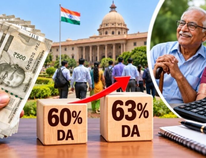 केंद्रीय कर्मचारियों का डीए 3% बढ़ा, अब बेसिक सैलरी का 63% मिलेगा